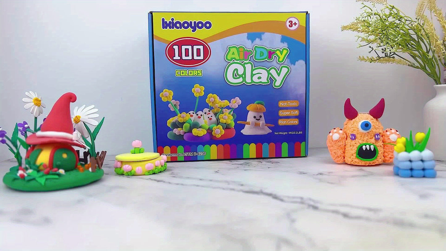 100 Colors Air Dry Clay Set With Tools For Kids Crafts