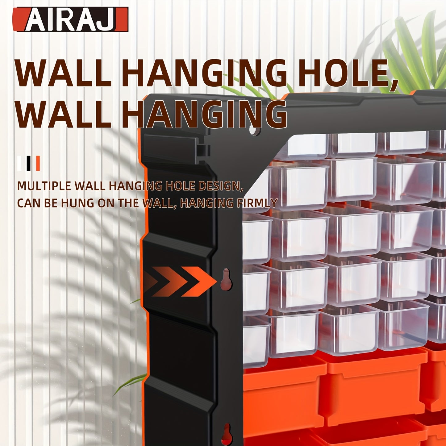 AIRAJ 39-Drawer Orange Wall Mount Storage Cabinet