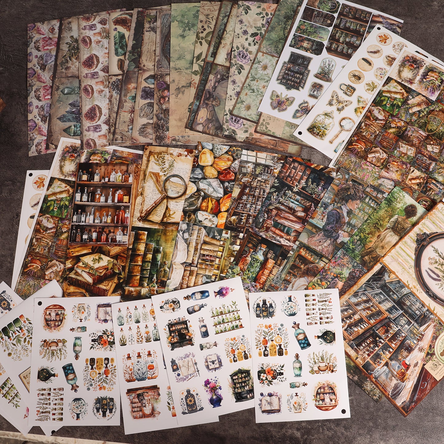 Forest Magical Herb Scrapbooking Kit With Crystal Cards