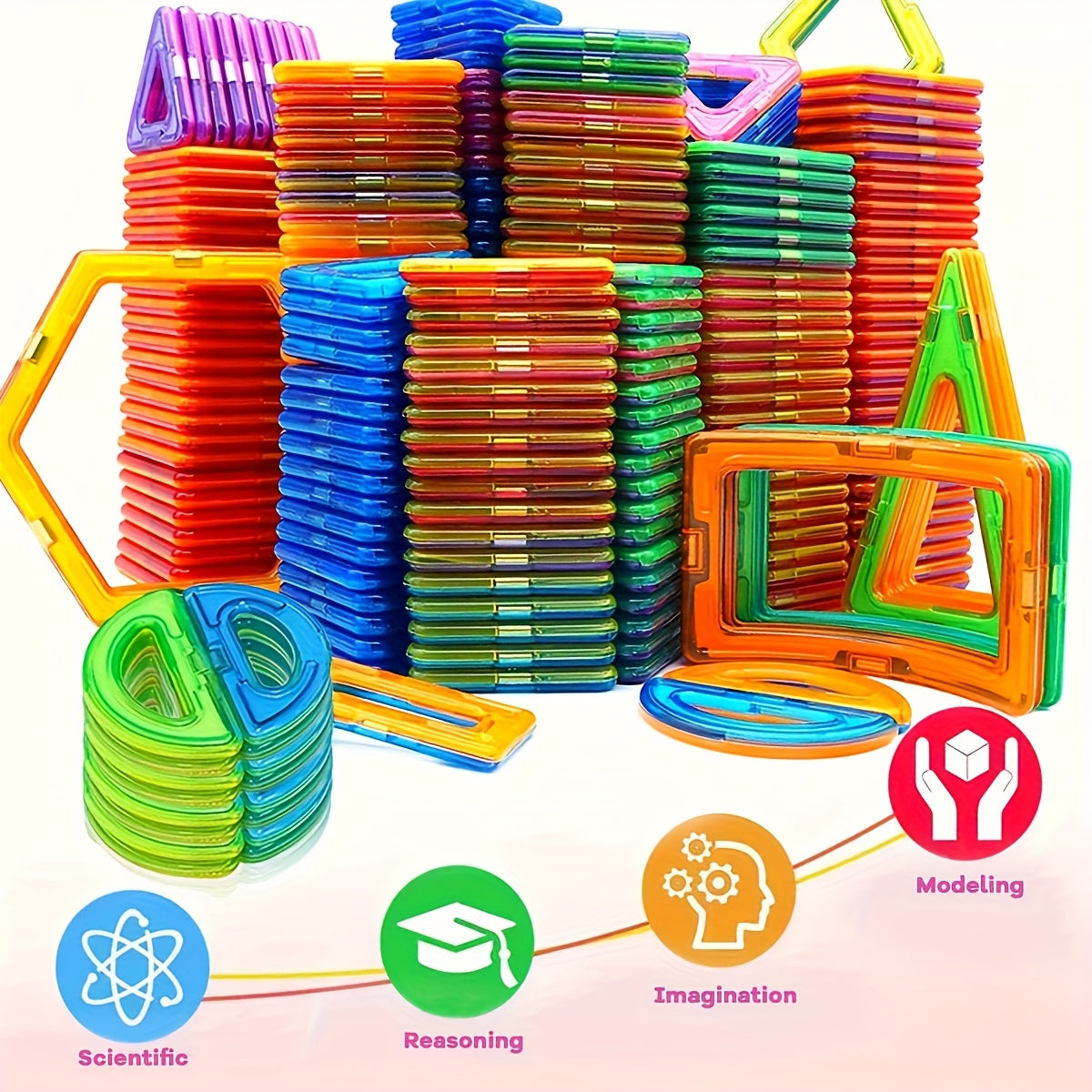 Magnetic Building Blocks Toy With Wheels Large Construction