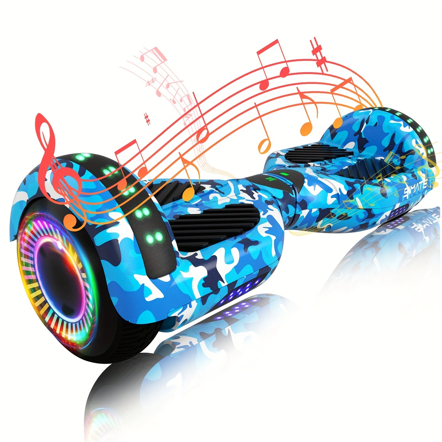 Simate 6.5 Inch Self Balancing Hoverboard Led Lights 7.5mph