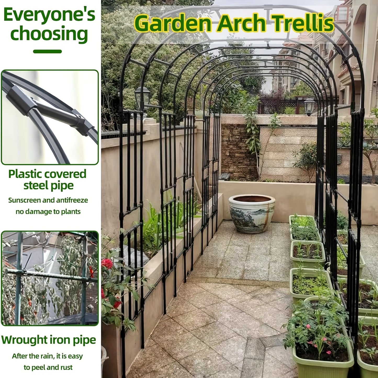 Grape And Cucumber Trellis For Raised Beds U Shape Arch