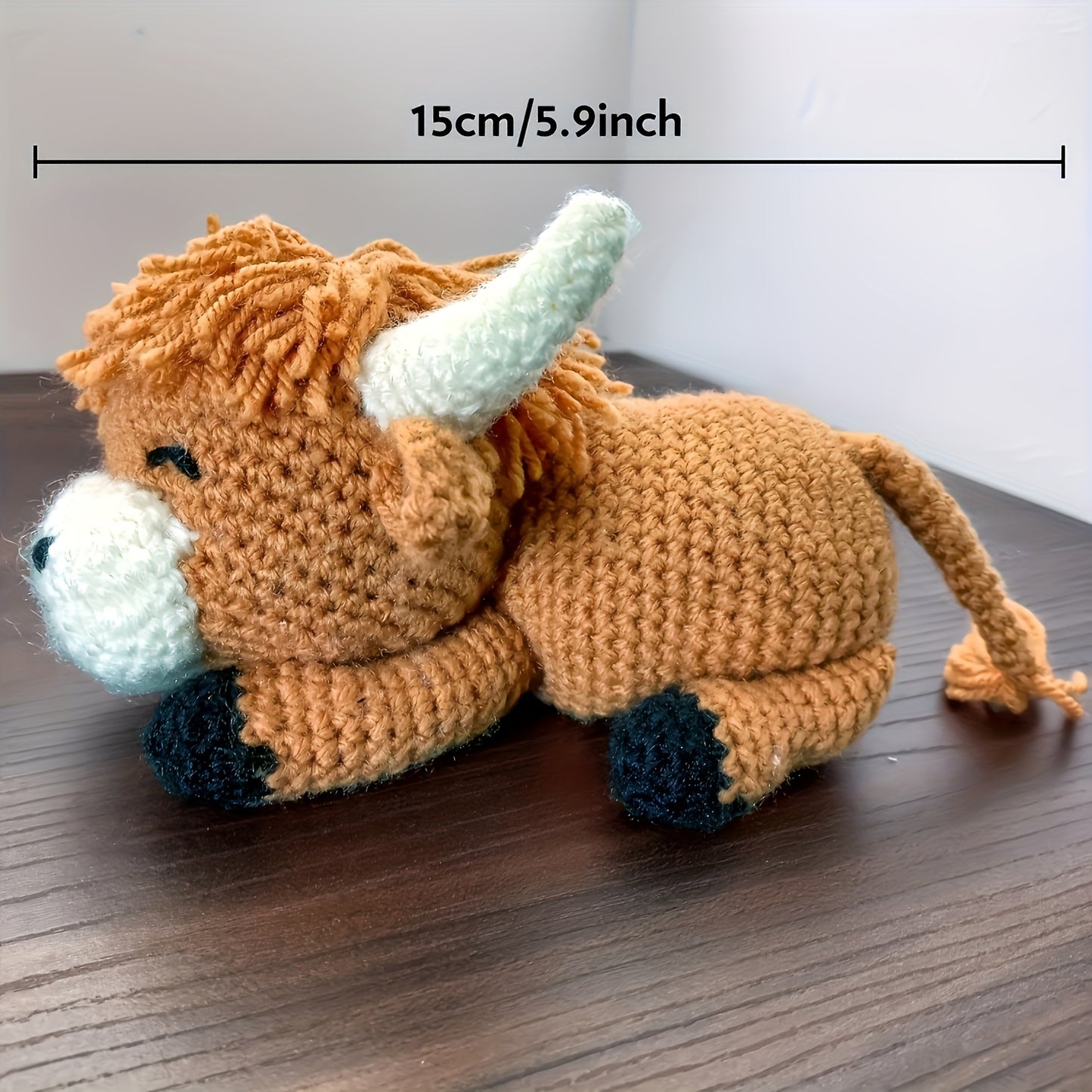 Beginner Highland Cow Crochet Kit Fluffy Amigurumi Set