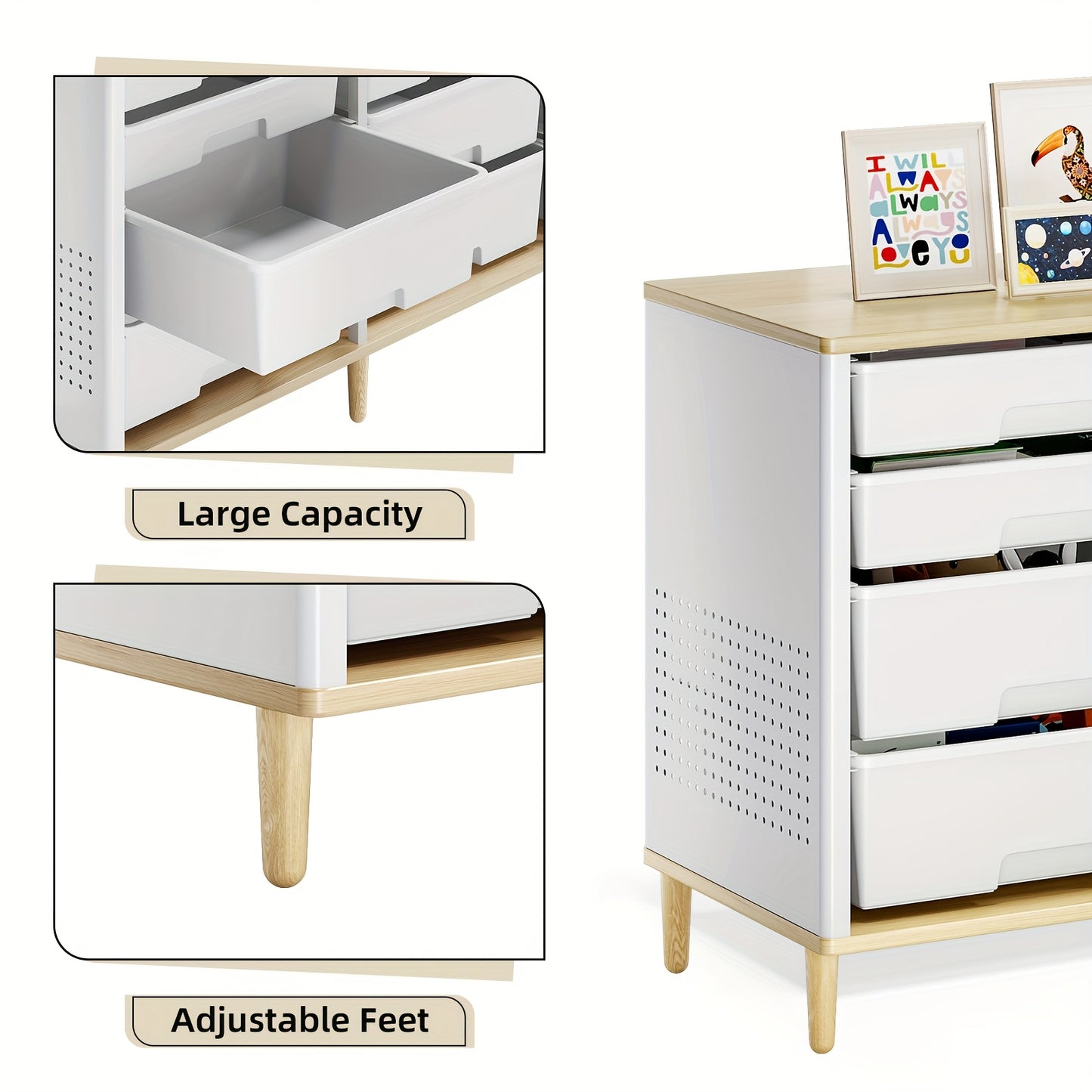 TOOLF 12-Drawer Storage Cabinet with Tabletop Organizer