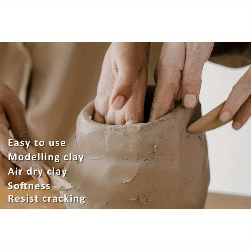 40Pc Pottery Clay Sculpting Tool Set With 10lb Air Dry Clay