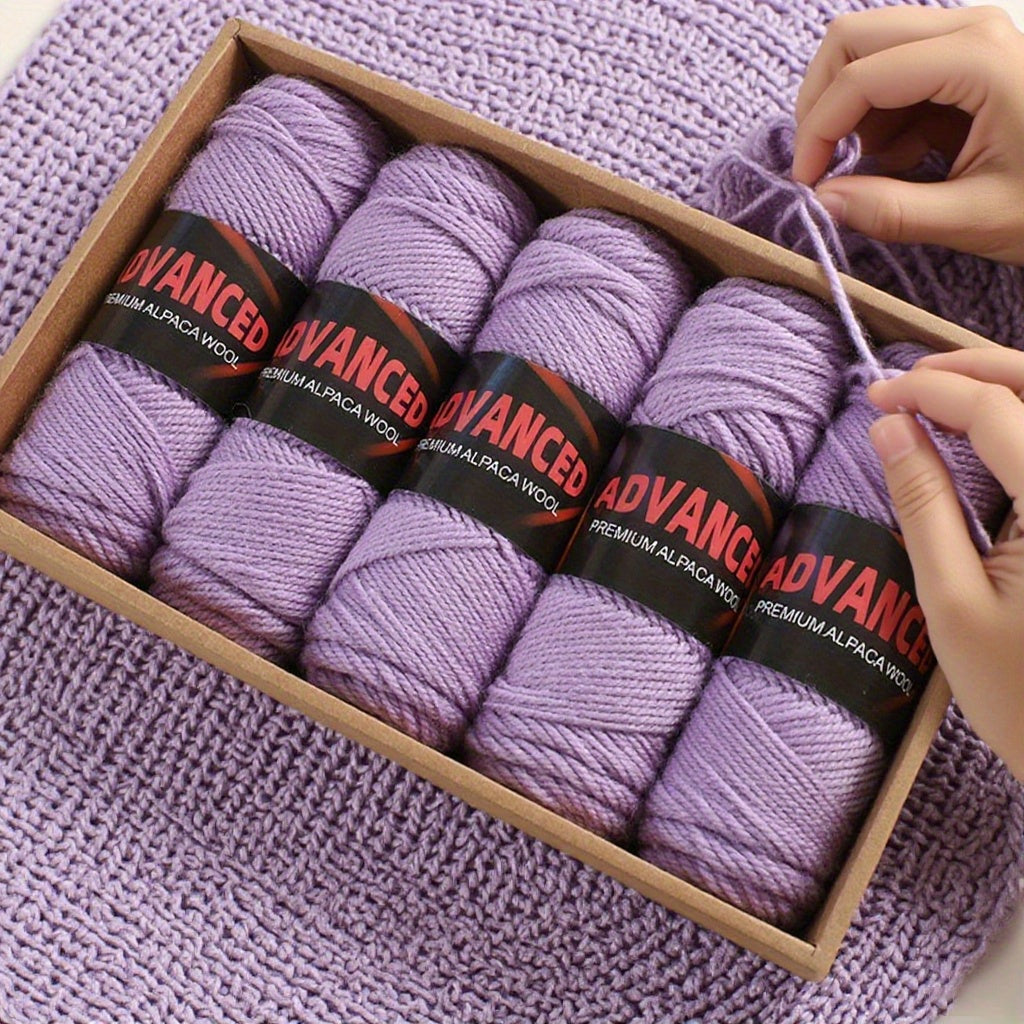 Soft Alpaca Wool Yarn 5 Balls Worsted Crochet Yarn Shawls