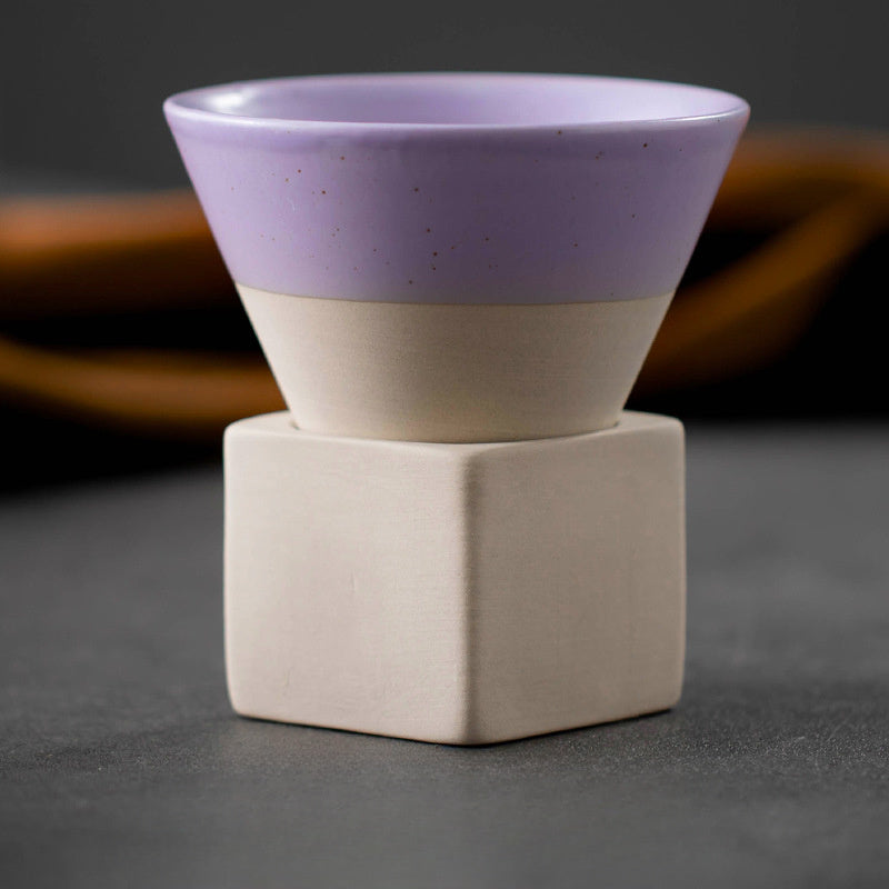 Ceramic Coffee Cup Hand Painted Glazed Teacup With Base