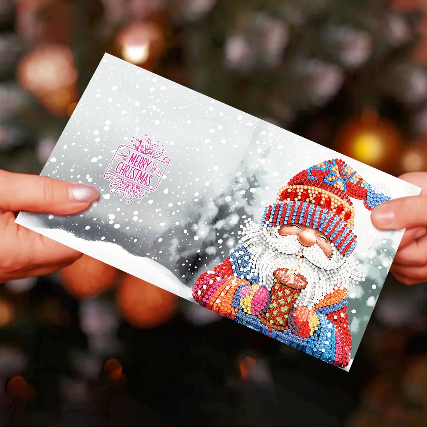 Diamond Painting Christmas Card Kit Santa And Snow Scenes