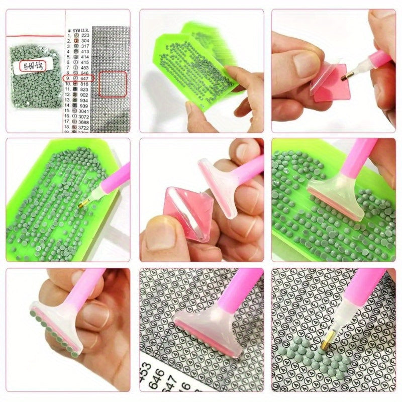 5Pcs 5D Diamond Painting Kit With Round And Square Diamonds