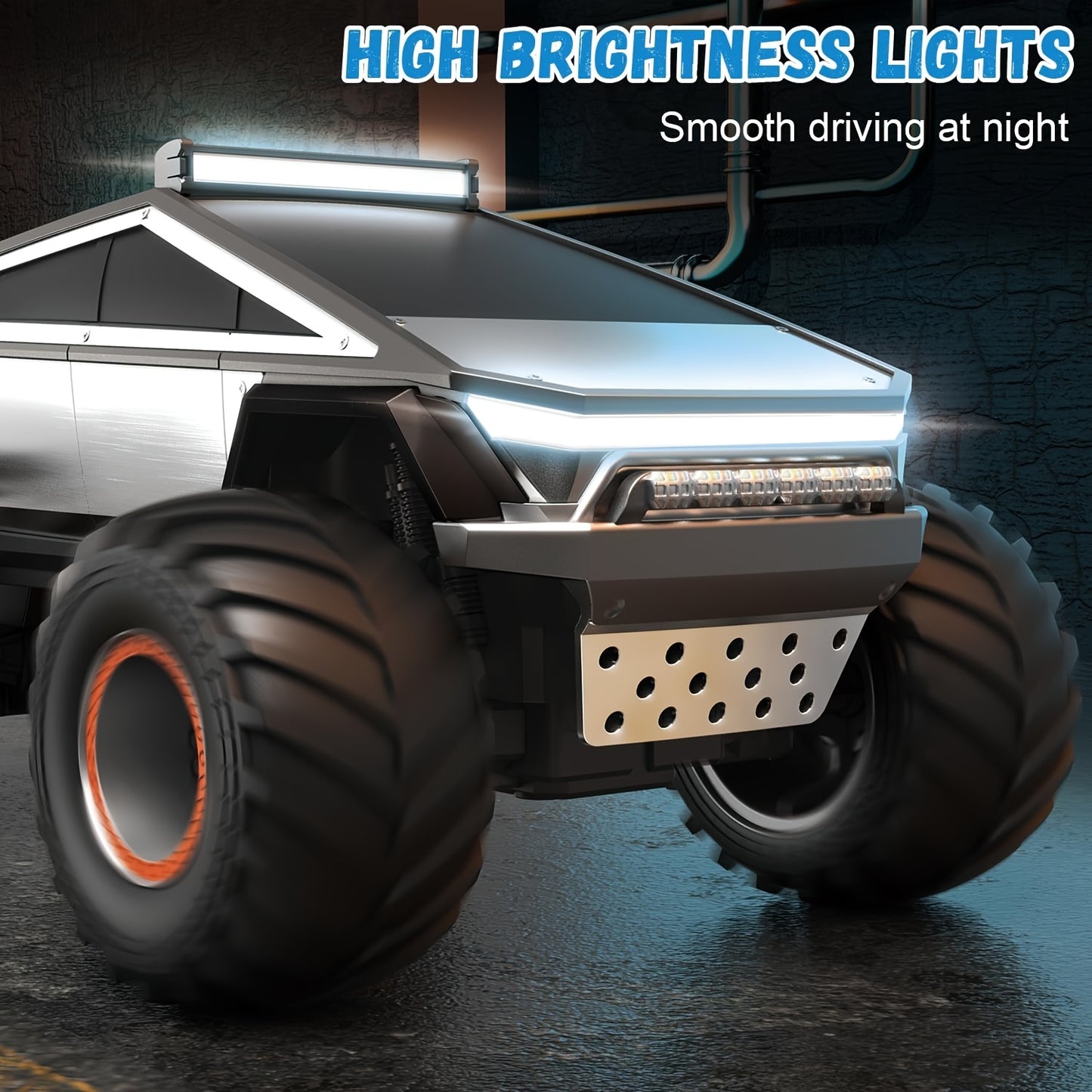 2.4GHz 4WD All Terrain RC Monster Truck with LED Lights