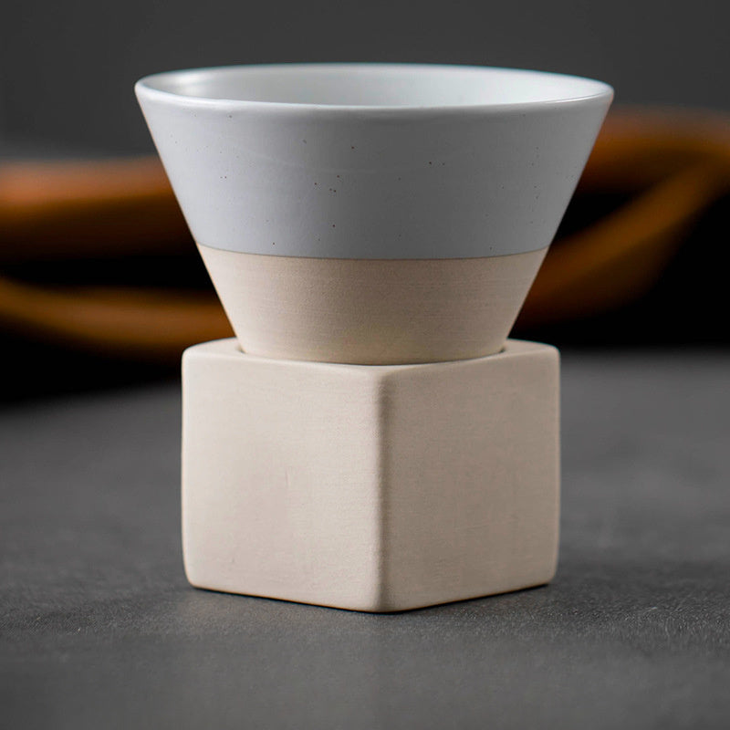 Ceramic Coffee Cup Hand Painted Glazed Teacup With Base