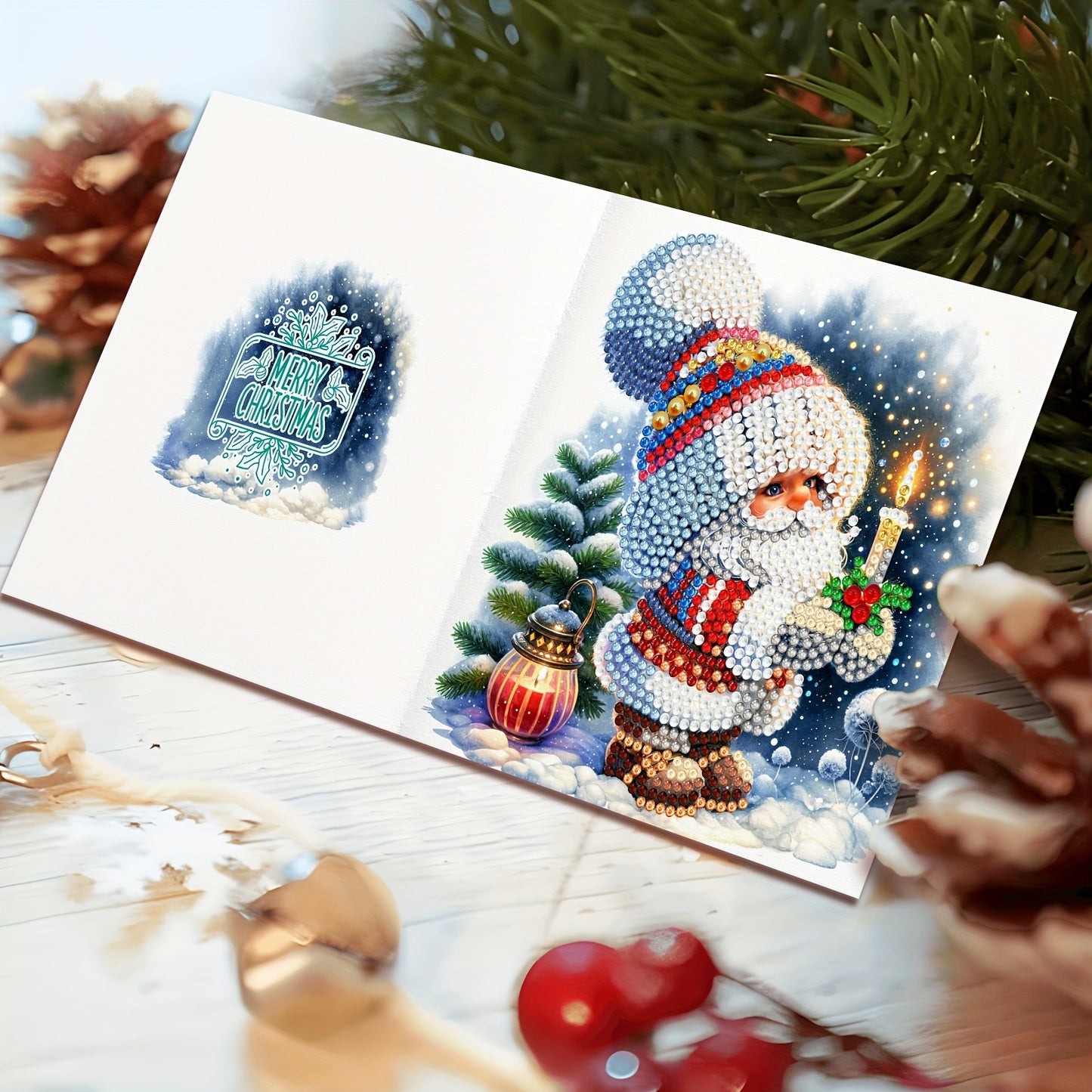 Diamond Painting Christmas Card Kit Santa And Snow Scenes