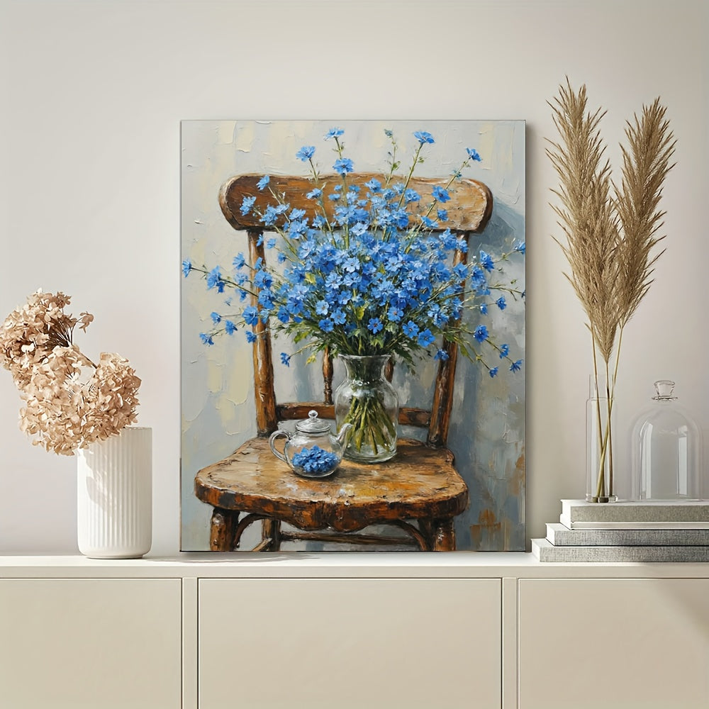 Blue Floral Still Life Paint By Numbers Kit With Vase