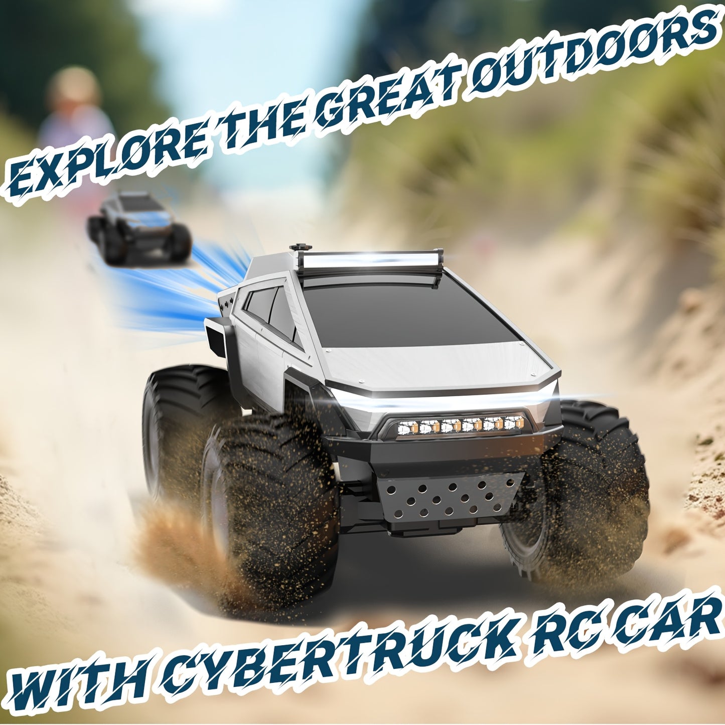 2.4GHz 4WD All Terrain RC Monster Truck with LED Lights