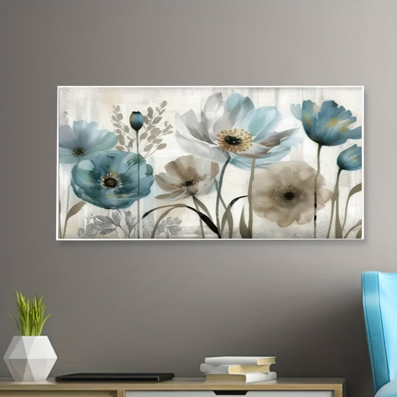 Halloween Diamond Painting Kit Blue Flowers and Leaves Decor