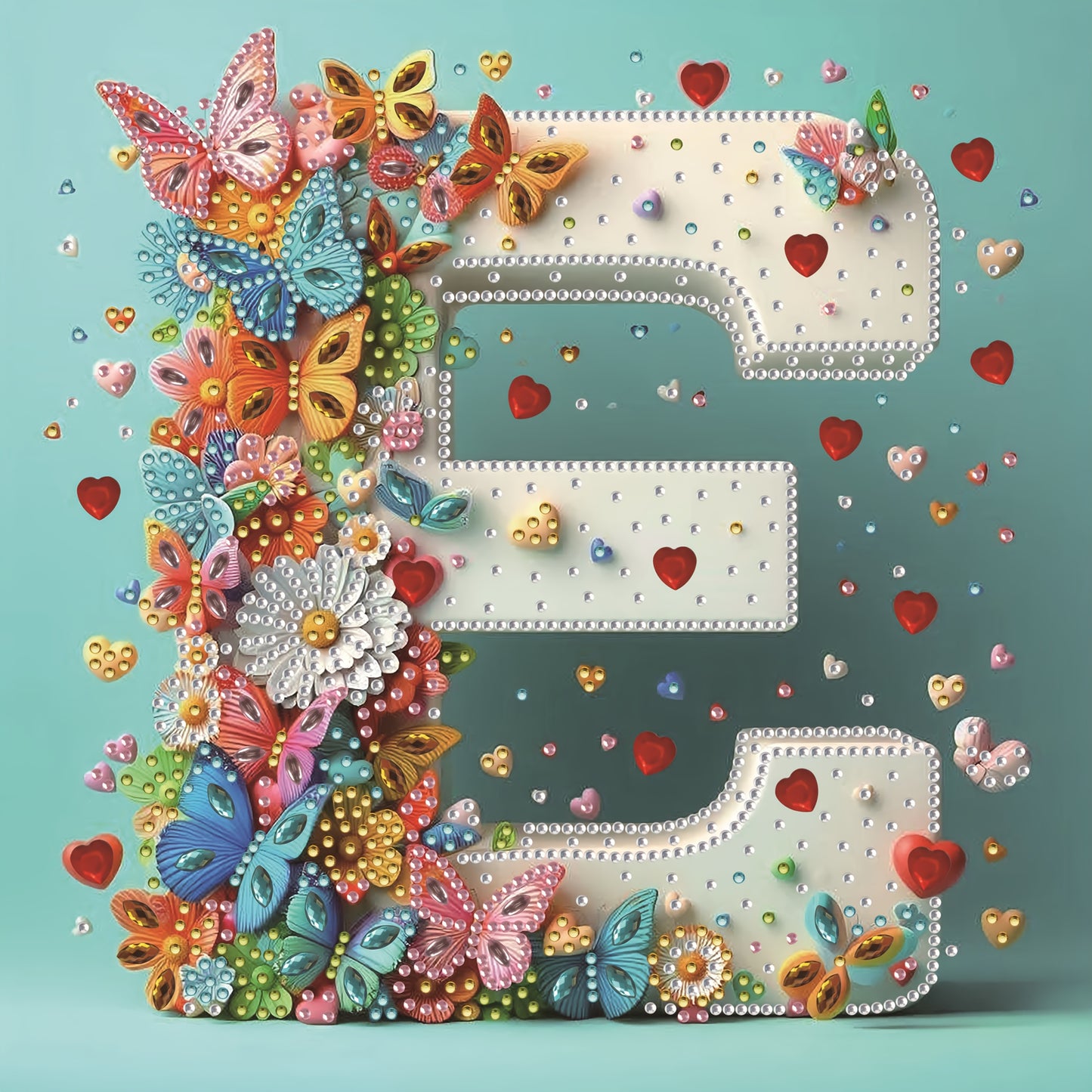DIY Alphabet Diamond Painting Kit with Butterfly Designs