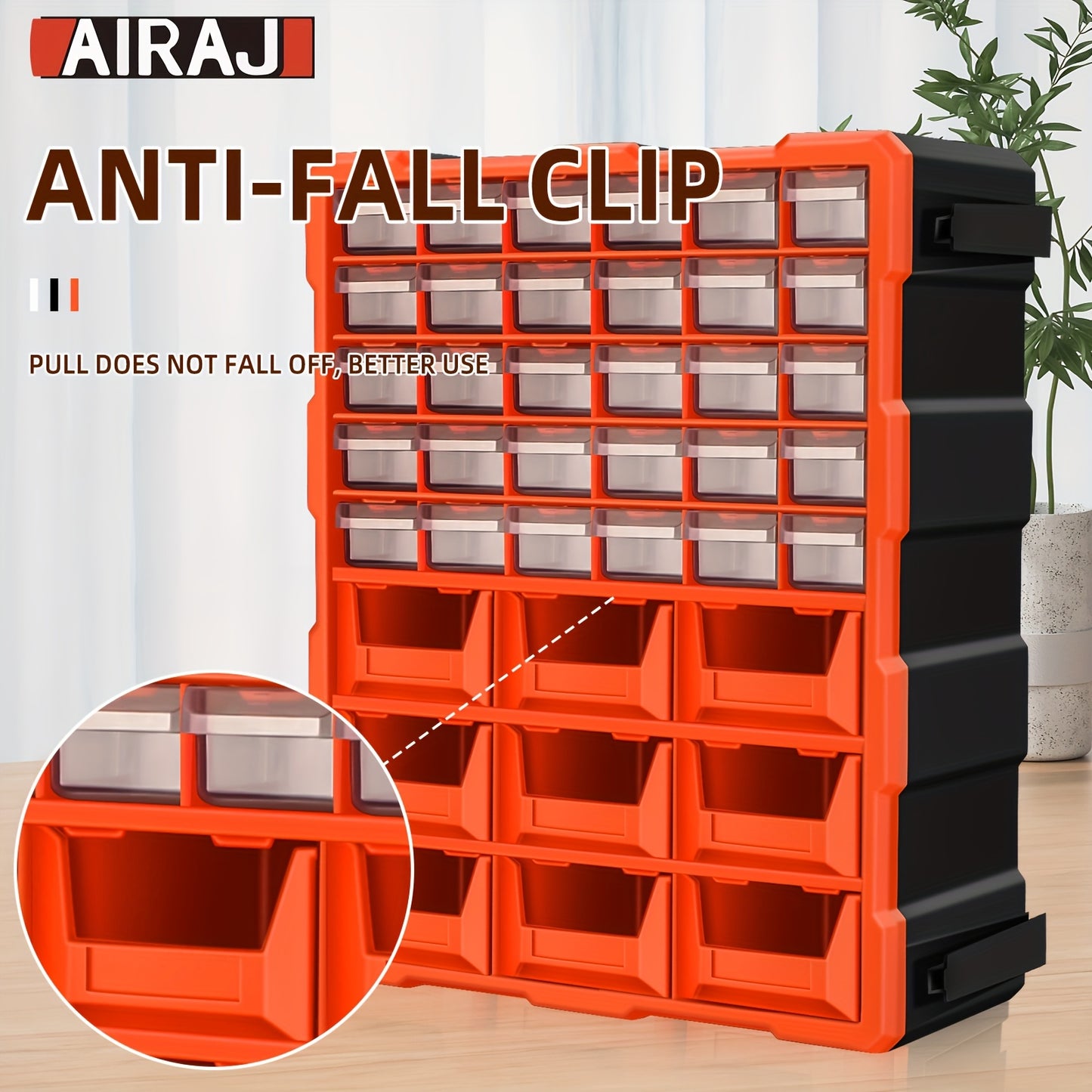 AIRAJ 39-Drawer Orange Wall Mount Storage Cabinet