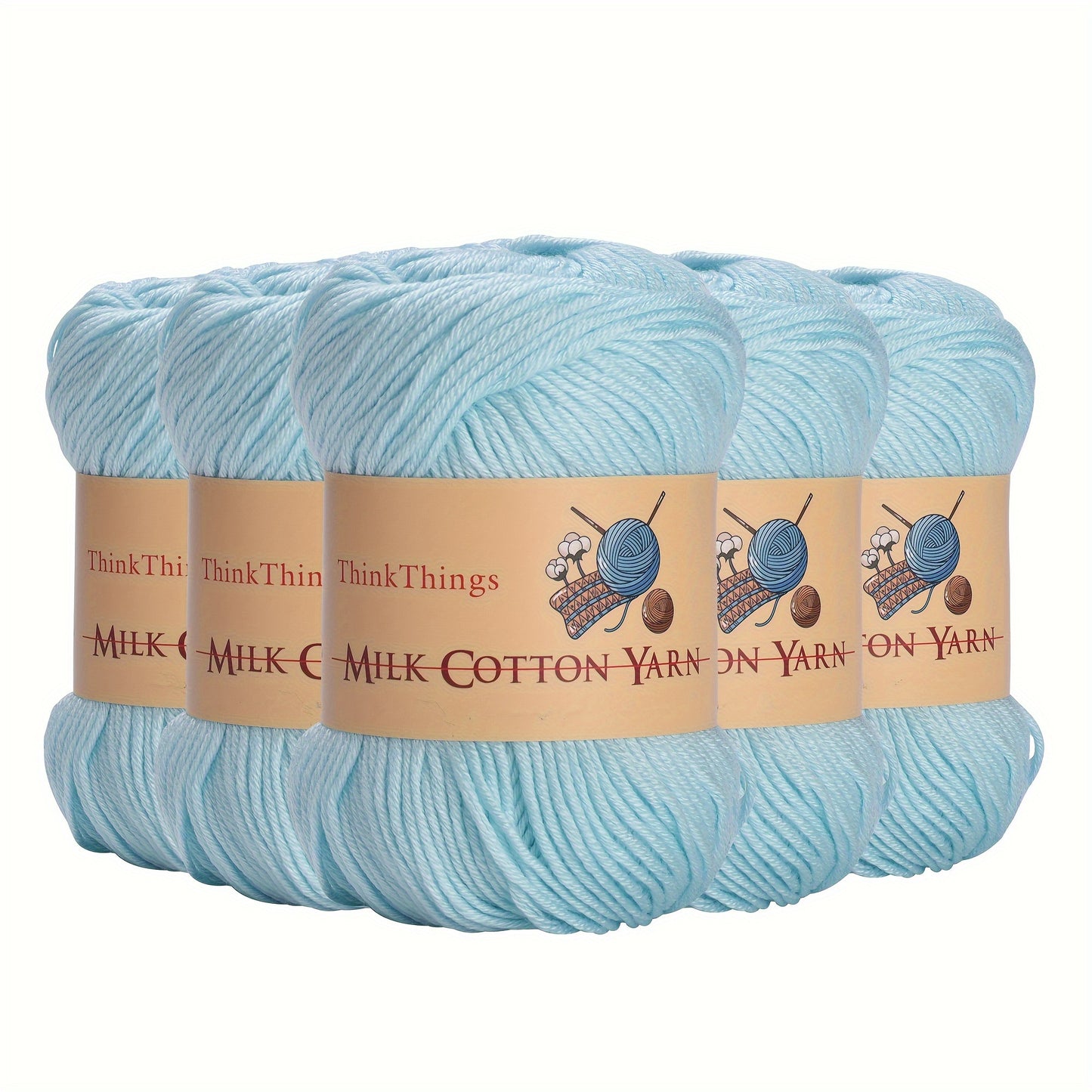 Light Blue Acrylic Yarn 10 Balls Pack Crochet For Beginners