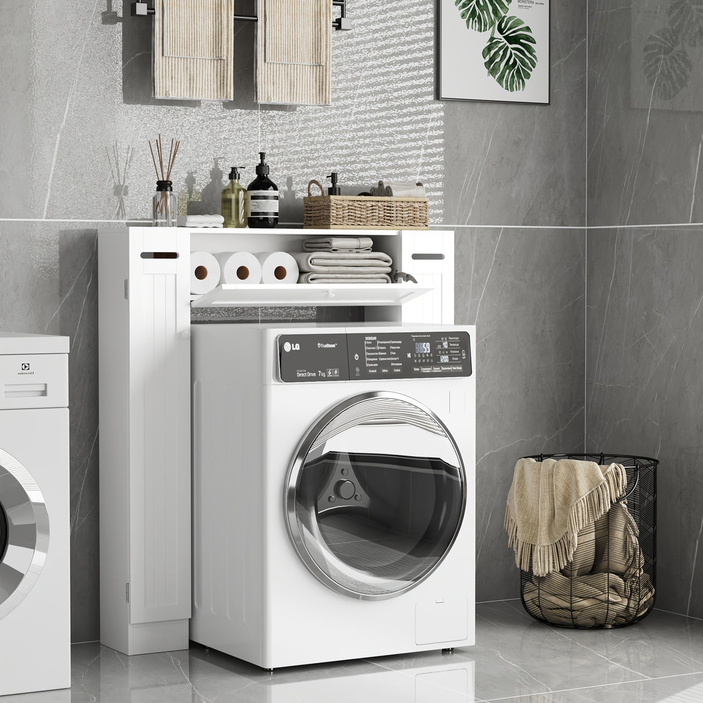 Over Toilet Storage Cabinet White With Adjustable Shelves