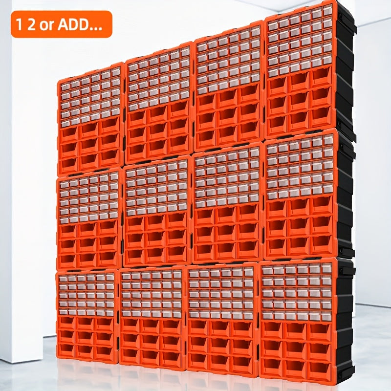 AIRAJ 39-Drawer Orange Wall Mount Storage Cabinet