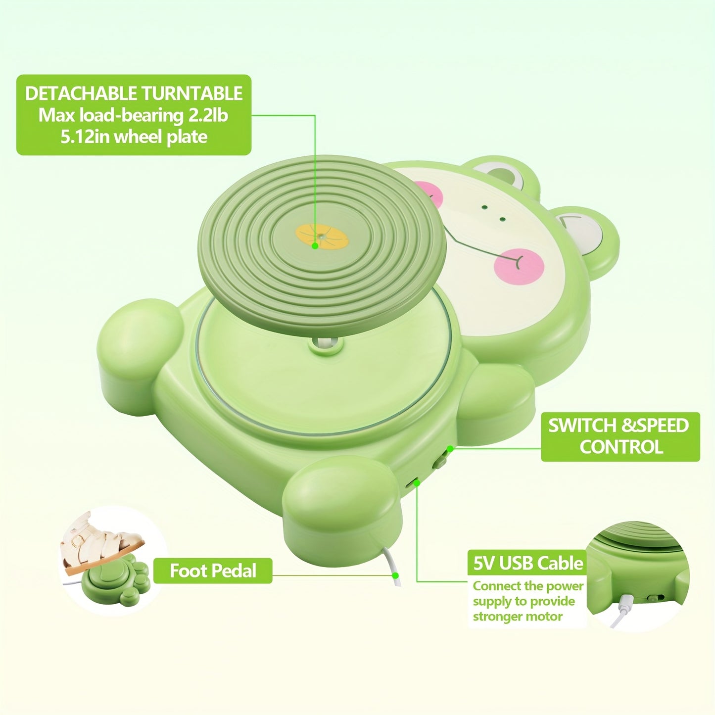 Frog Theme Pottery Wheel Kit For Kids Beginners Arts
