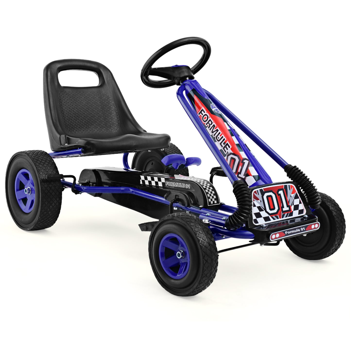 COSTWAY Kids Pedal Go Kart For 3-8 Years, Adjustable Seat