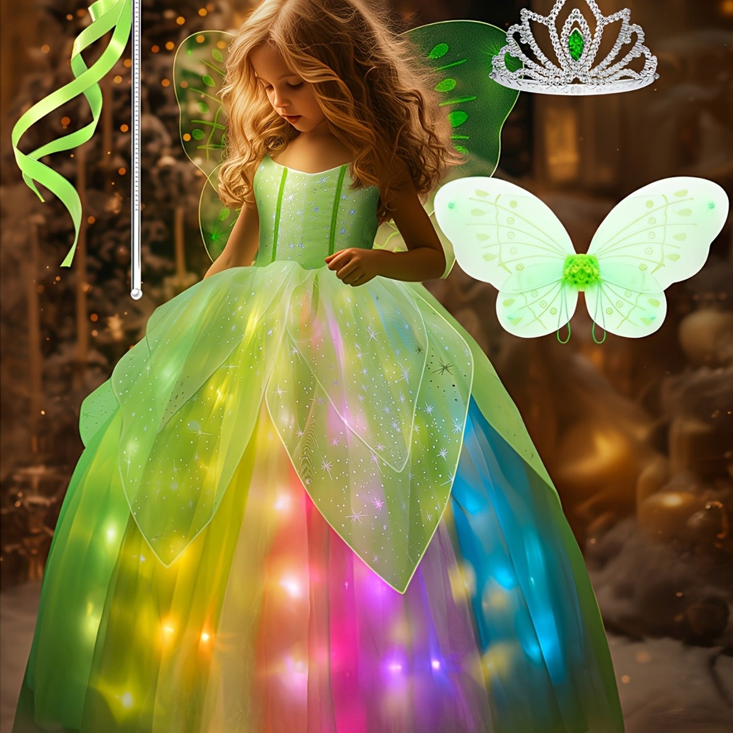 Girls LED Carnival Dress Up Costume With Lights For Parties