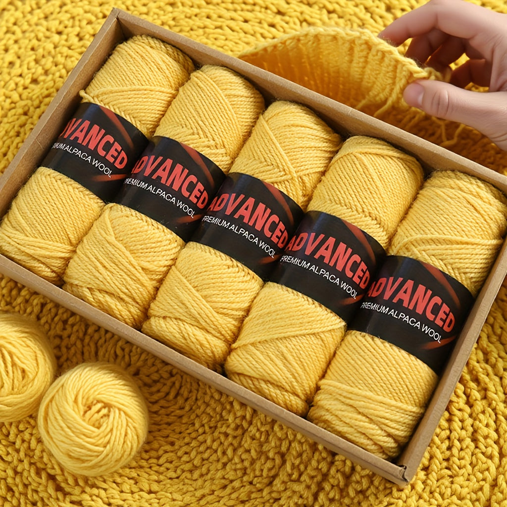 Soft Alpaca Wool Yarn 5 Balls Worsted Crochet Yarn Shawls
