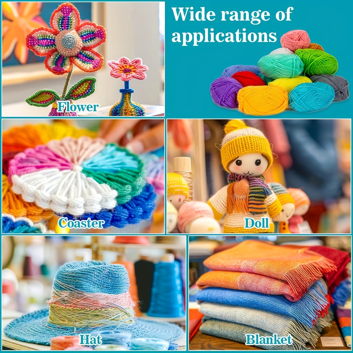 Cozy Acrylic Yarn Set Four Pcs For Crochet And Knit