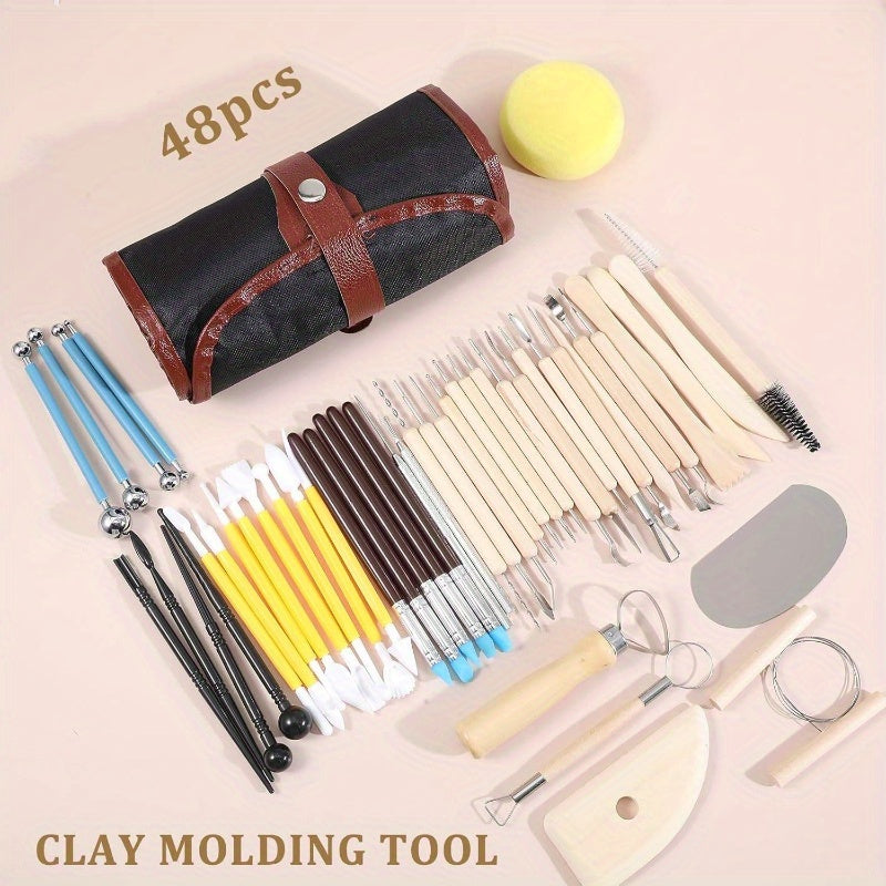 48 Piece Professional Clay Sculpting Tools Set With Case