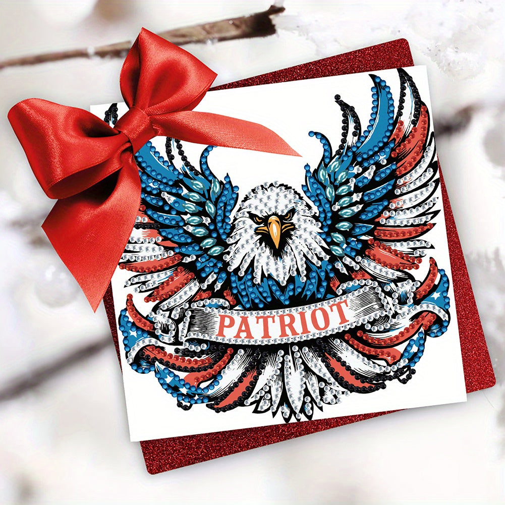 Diy Eagle Independence Day Diamond Painting Cards Kit