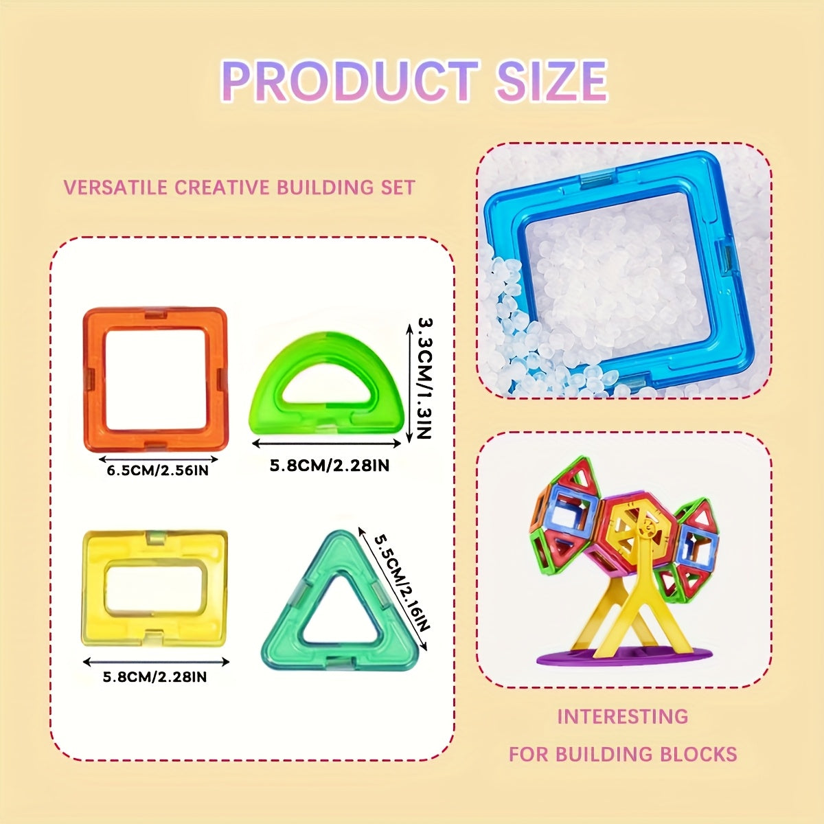 Magnetic Building Blocks Toy With Wheels Large Construction