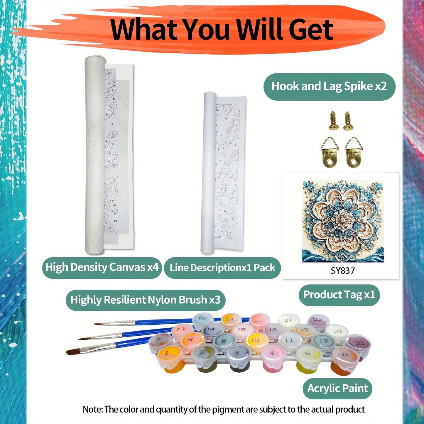 Paint By Numbers Kit For Adults 40x40cm Blue Flower