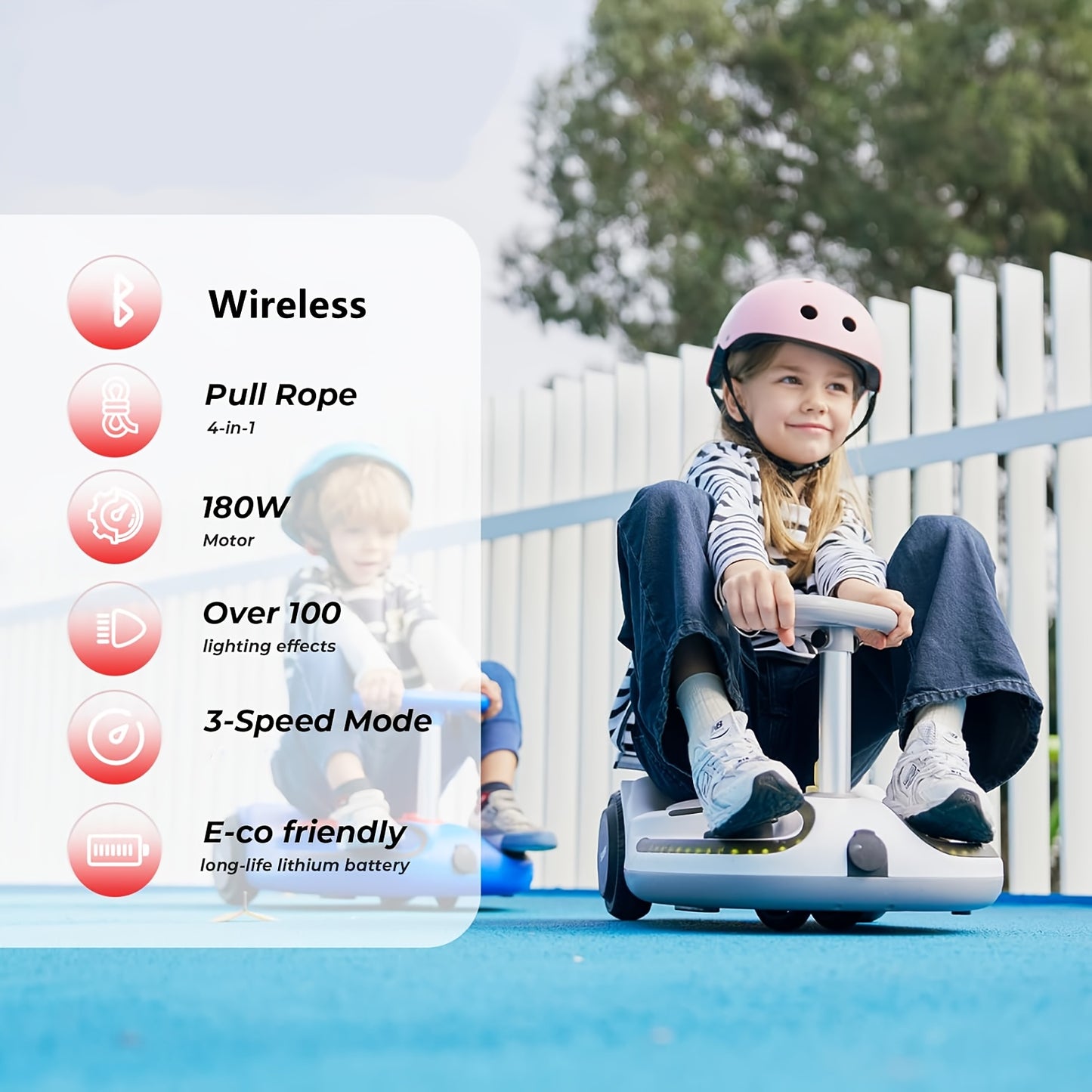Electric Wiggle Car Ride On Toy for Kids, 4-in-1 Modes