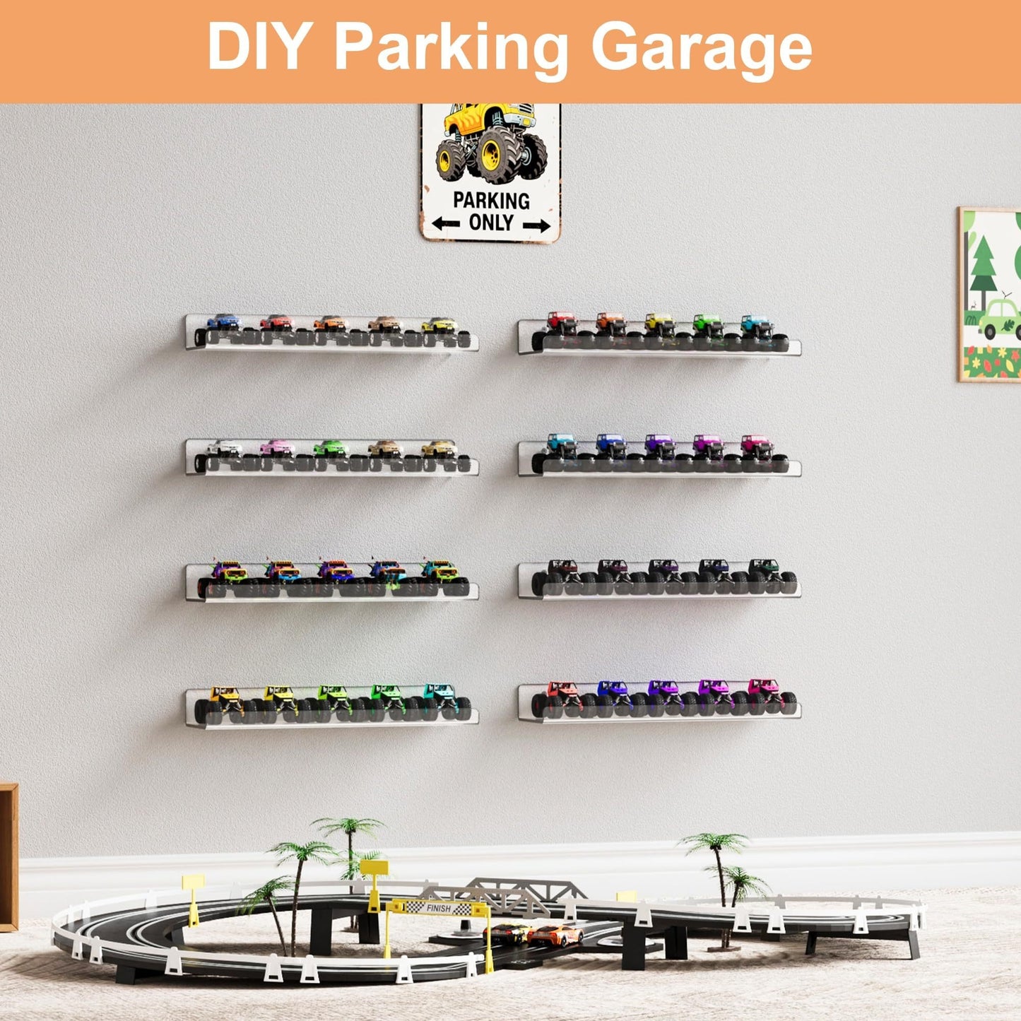 Upsimples 14 Pack Clear Acrylic Wall Shelves For Storage And Display