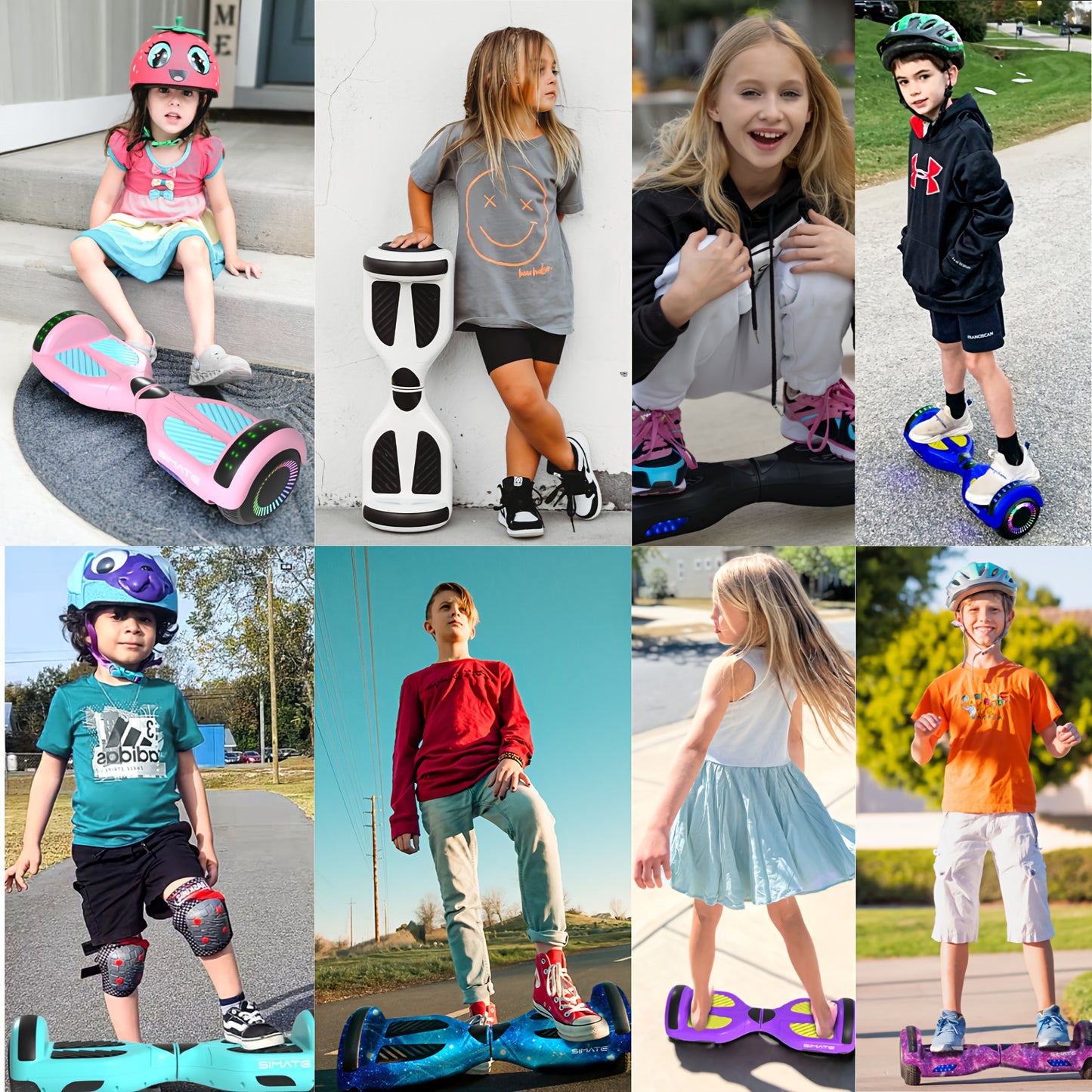 Simate 6.5 Inch Self Balancing Hoverboard Led Lights 7.5mph