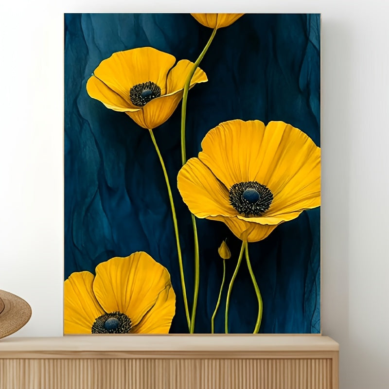 Vibrant Yellow Poppy DIY Paint By Numbers Kit Wall Art