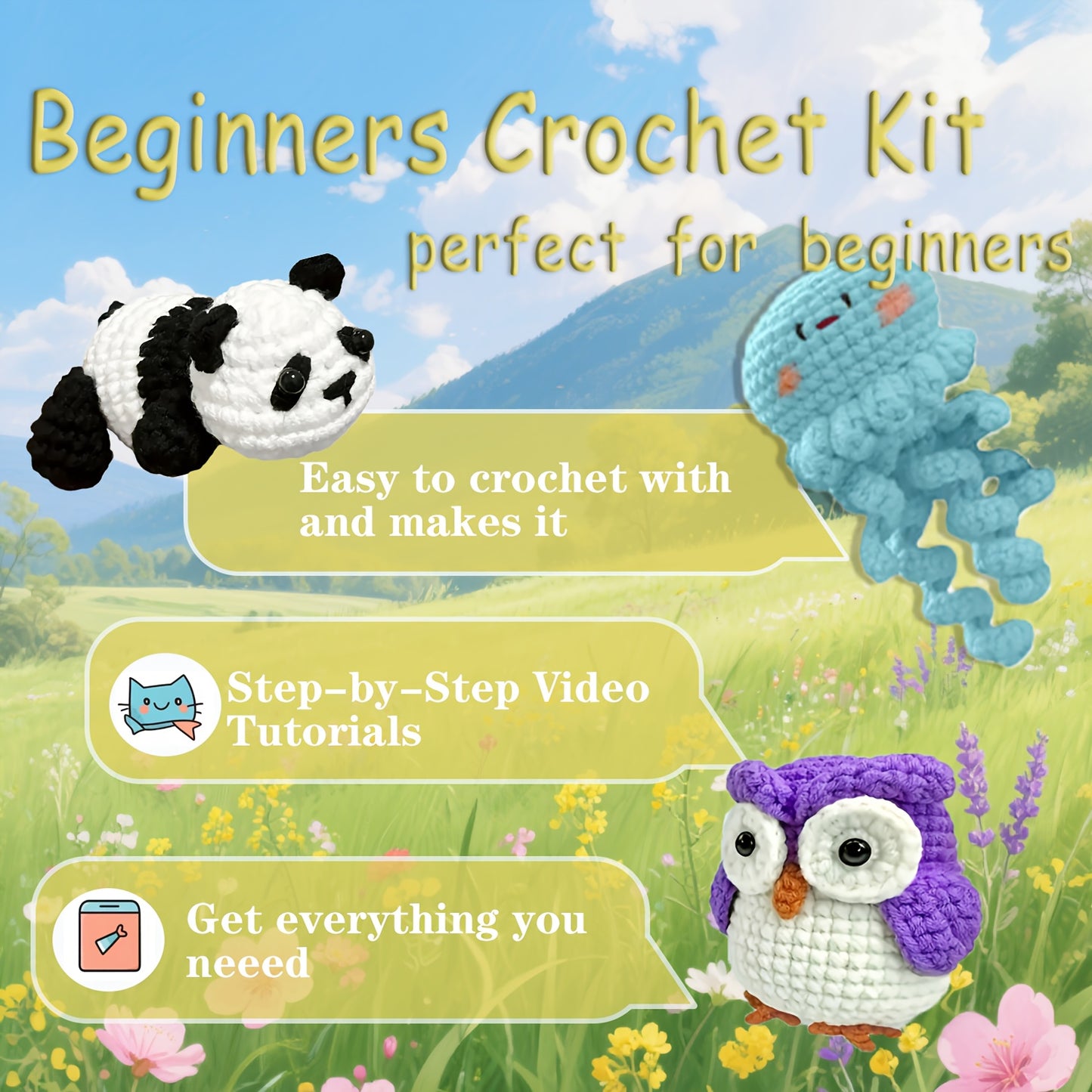 Beginner Crochet Kit With Animal Designs Instructions