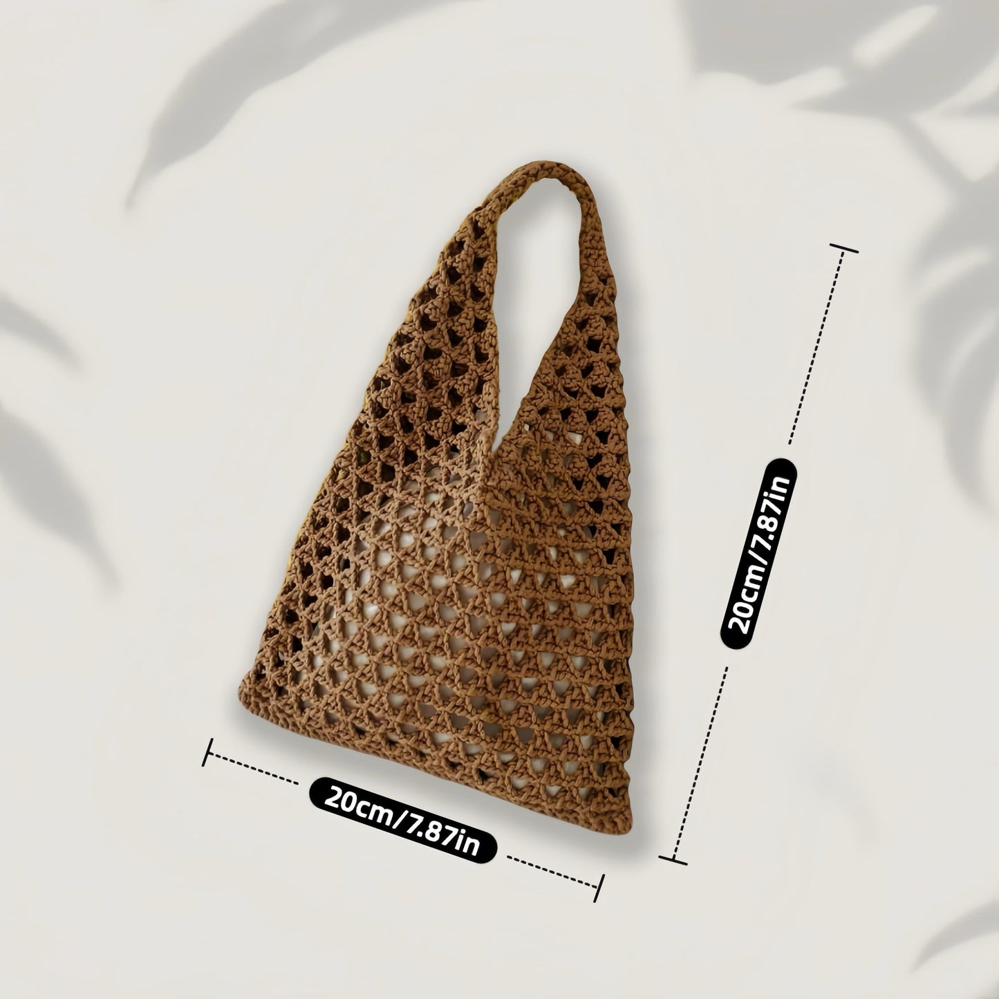 Beginner Crochet Kit for Mesh Shoulder Bag Brown Yarn Set
