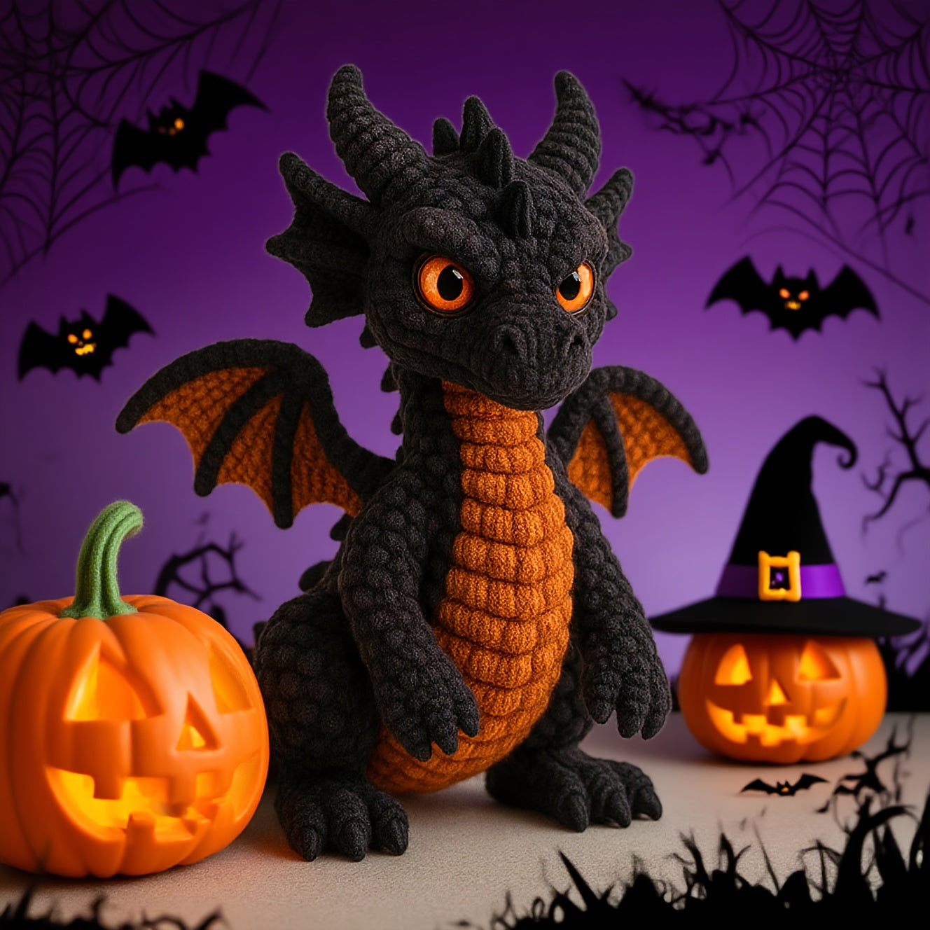 Evil Magmatic Dragon Crochet Kit With Hooks And Yarn