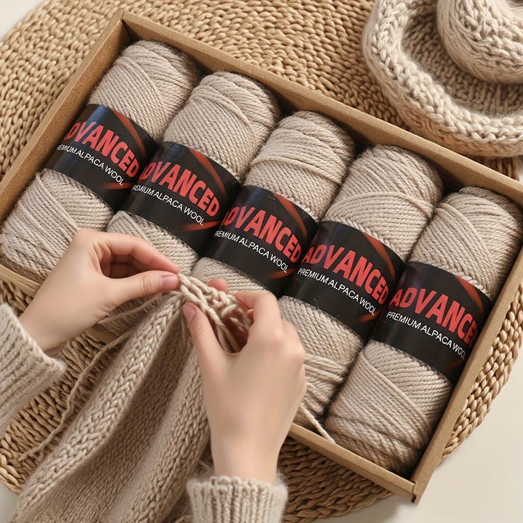 Soft Alpaca Wool Yarn 5 Balls Worsted Crochet Yarn Shawls