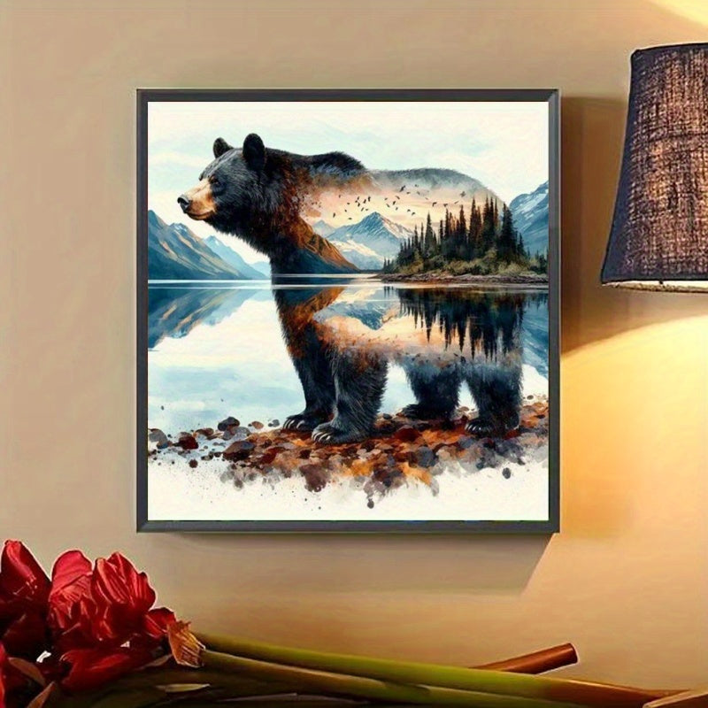 DIY 5D Round Diamond Painting Kit Majestic Bear Landscape