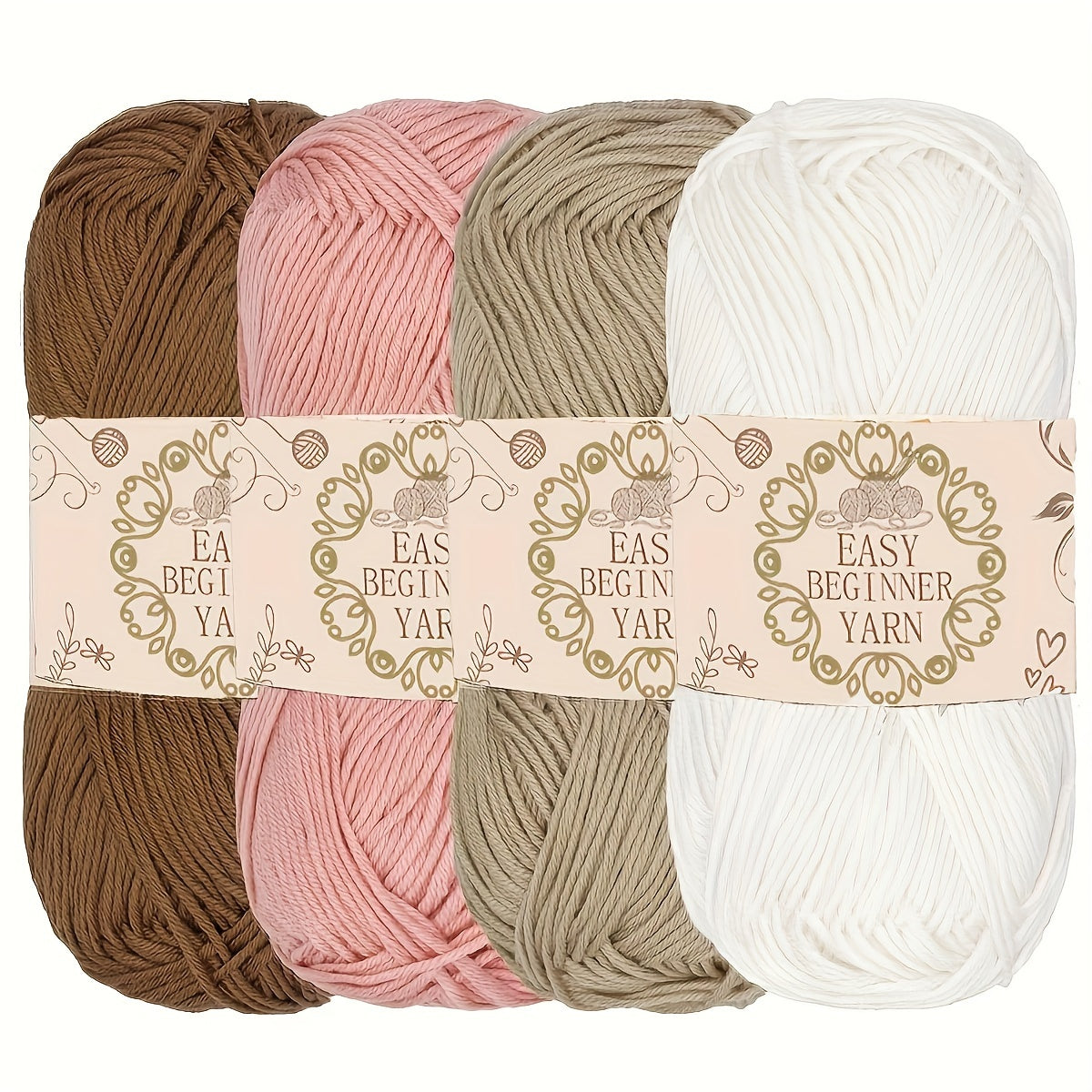 Cozy Acrylic Yarn Set Four Pcs For Crochet And Knit