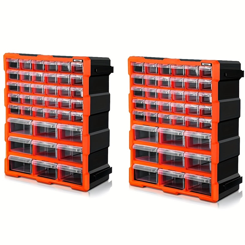 AIRAJ 39-Drawer Orange Plastic Storage Organizer Wall Mount
