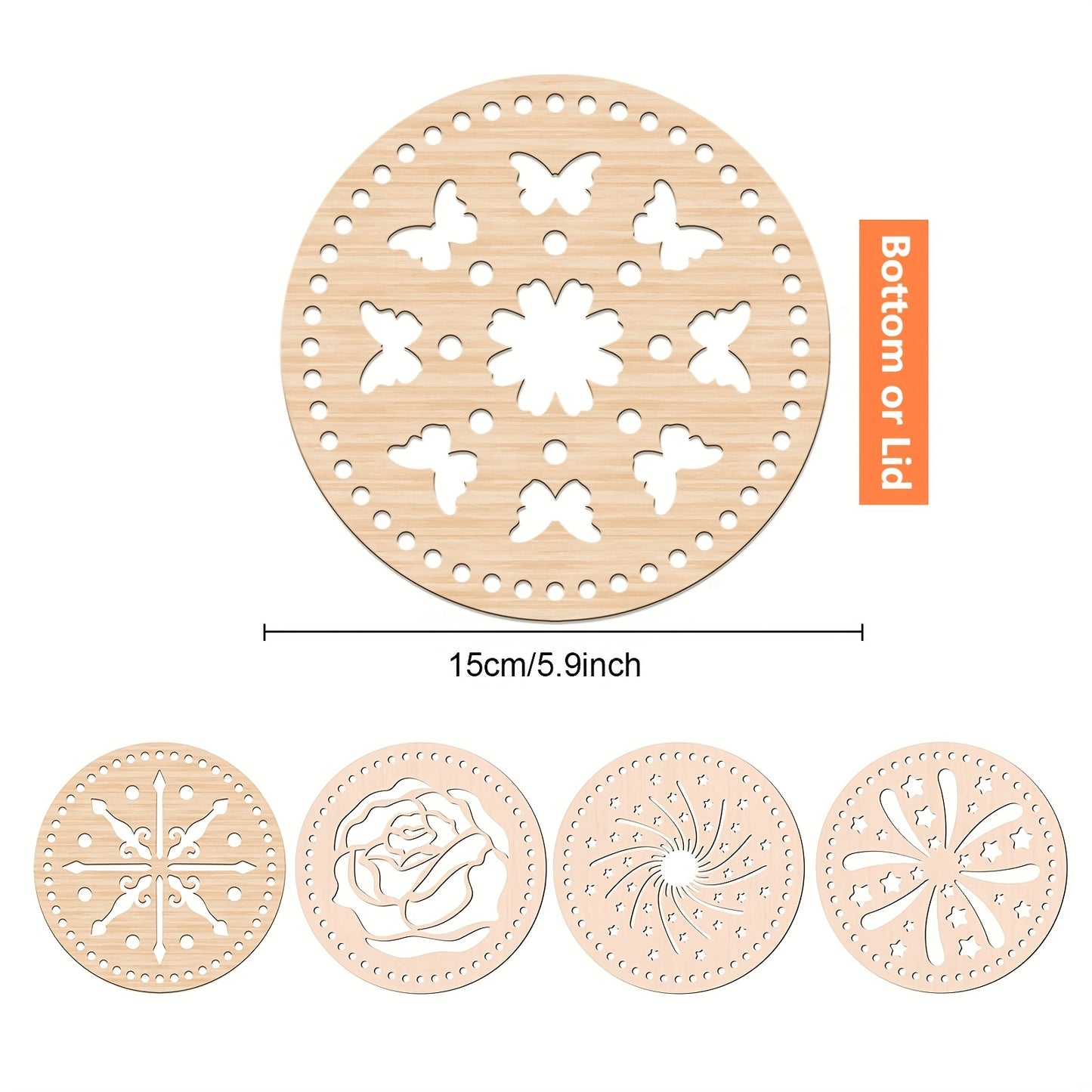 10pcs Handcrafted DIY Crochet Basket Set With Patterns And Lids