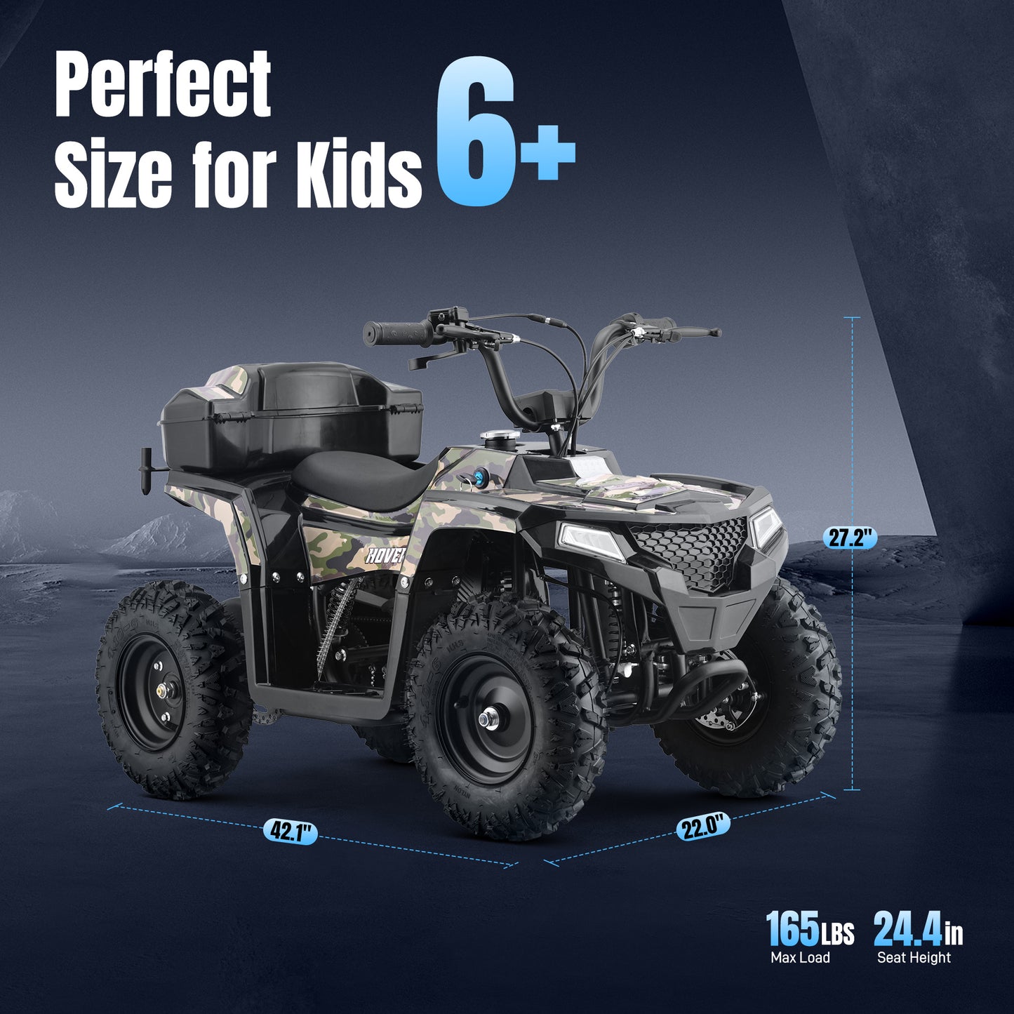 40CC 4-Stroke Kids Off-Road Quad Bike With Knobby Tires
