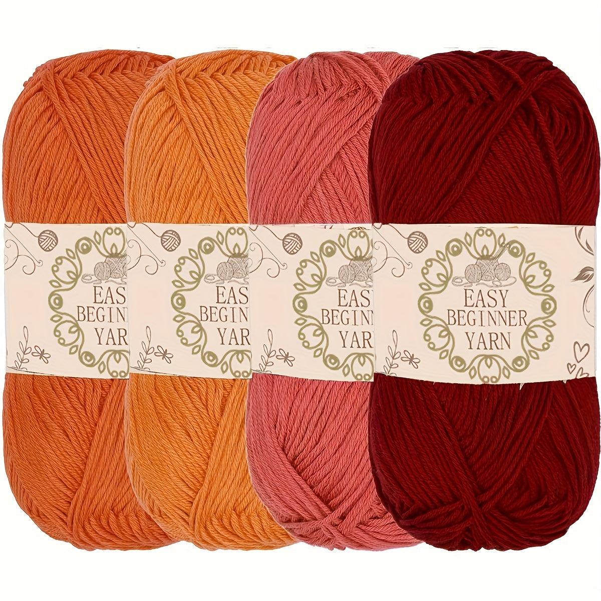 Cozy Acrylic Yarn Set Four Pcs For Crochet And Knit