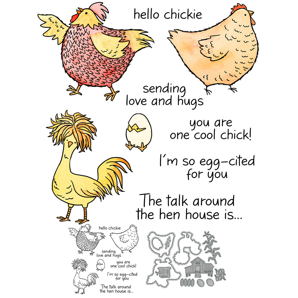 Charming Chicken Eggs Scrapbooking Kit With Stamps And Dies
