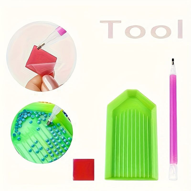5D Round DIY Diamond Art Painting Set with Cartoon Design