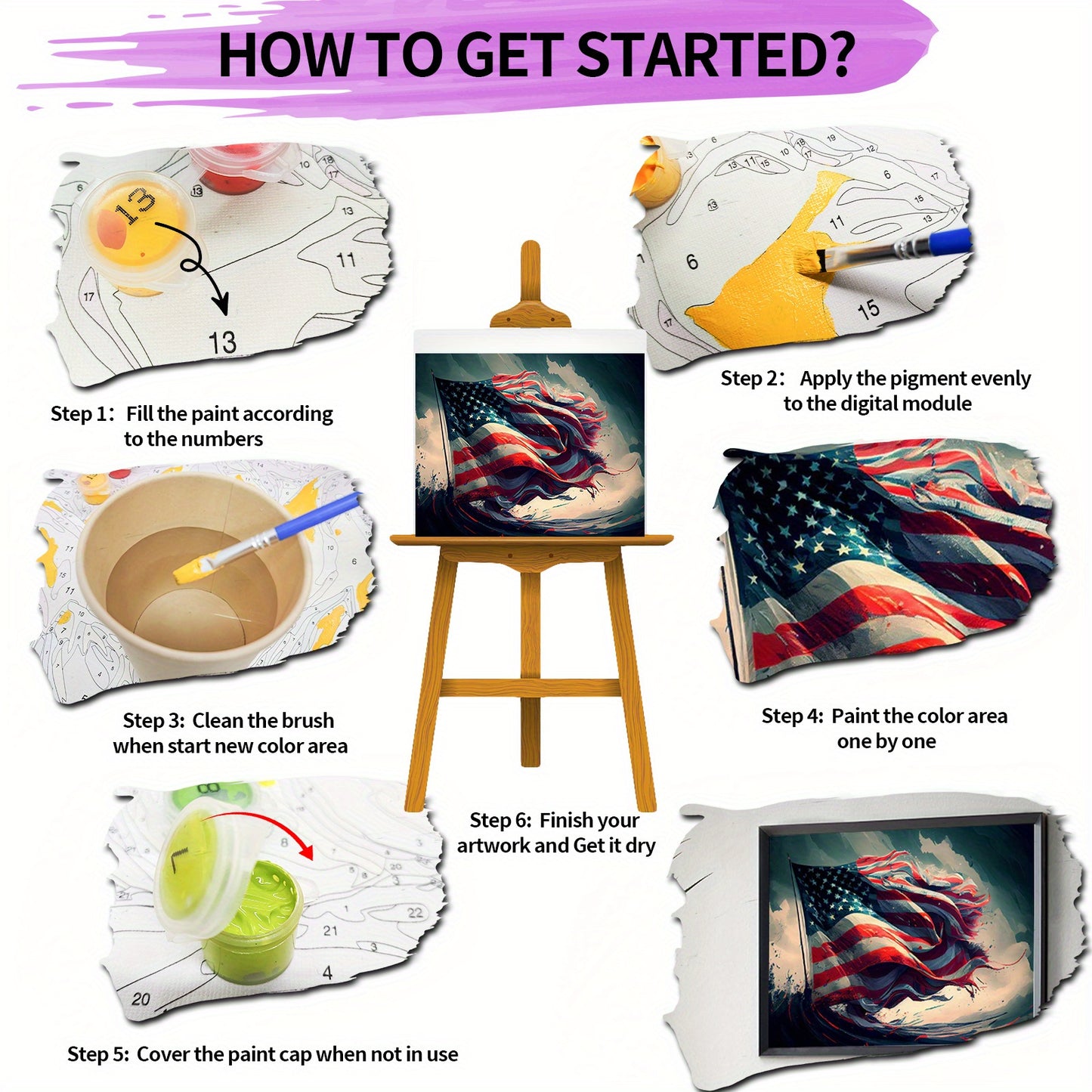 Paint By Numbers Kit For Adults 50x40cm Easy Flag Design